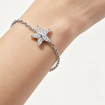 Damen-Kettenarmband mit Stern-Moissanit aus Sterlingsilber