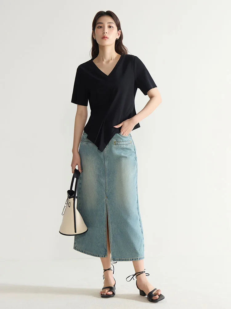 Elegantes Damen-Commuter-Hemd in Übergröße mit schlichtem Revers – ideal für den Sommer