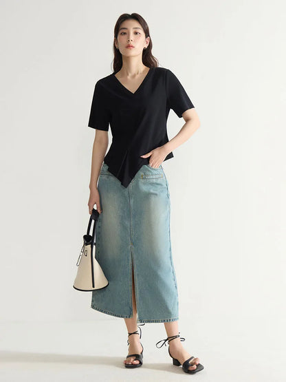 Elegantes Damen-Commuter-Hemd in Übergröße mit schlichtem Revers – ideal für den Sommer