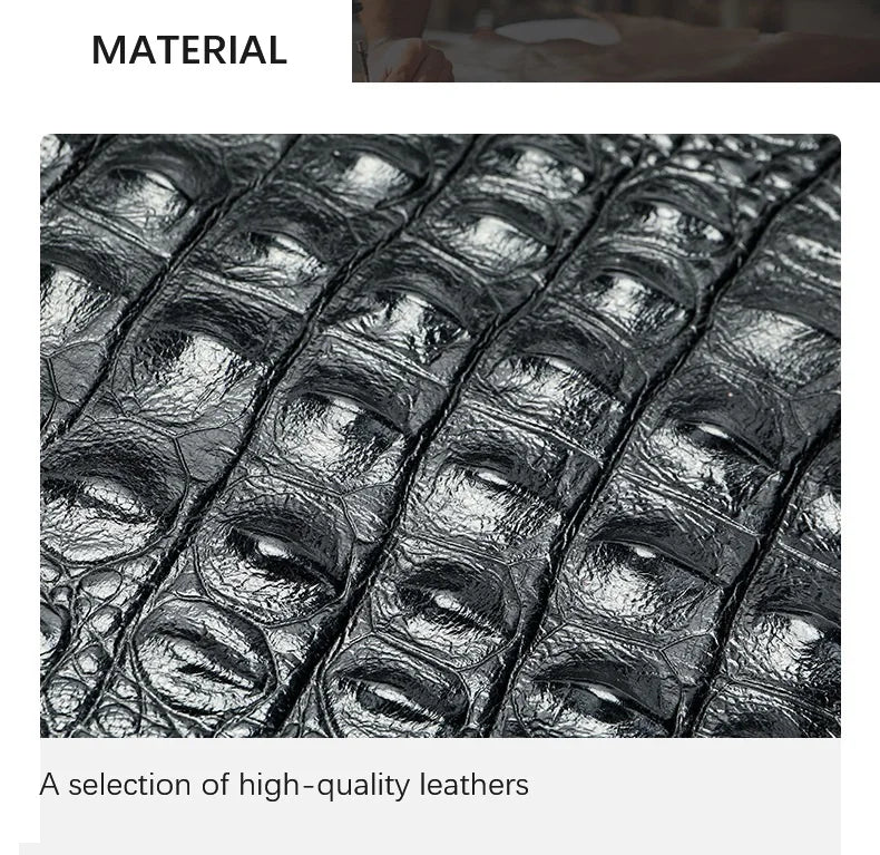 Herren-Umhängetasche aus Leder mit Kroko-Print, Große Crossbody-Tasche fürs Business