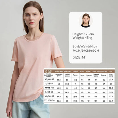 Damen Top im minimalistischen Stil aus einfarbiger mercerisierter Baumwolle