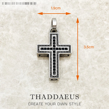 Damen-Charm-Anhänger Kreuz und Krone majestätisch aus Sterlingsilber