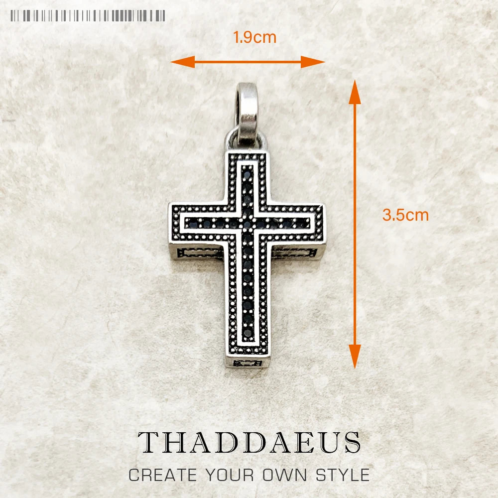 Damen-Charm-Anhänger Kreuz und Krone majestätisch II aus Sterlingsilber