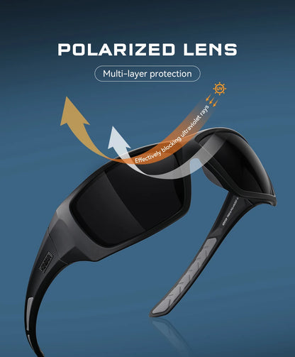 Sonnenbrille Radfahren TR90 polarisiert 1,2mm Glas Gummisteg Herren