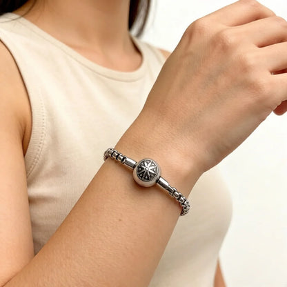 Damen-Armband Karma DIY Perlen aus Sterlingsilber