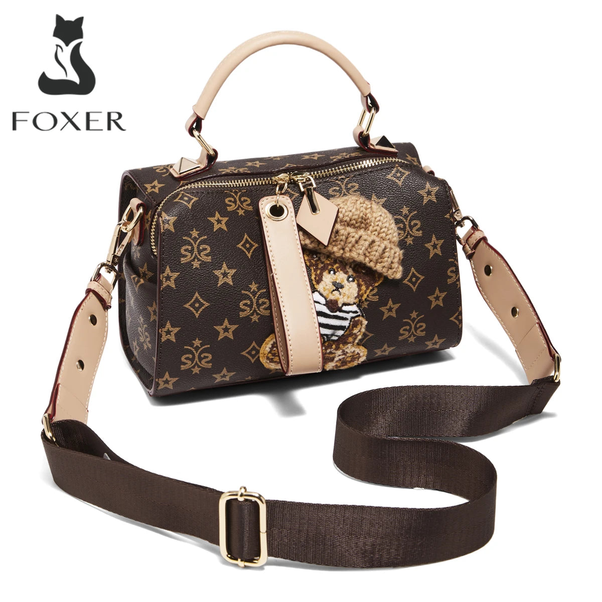 Damen-Handtasche Crossbody mit verstellbarem Tragegurt aus Kunstleder für Büro und Freizeit