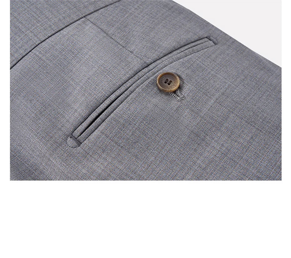 Herren-Sommerhose aus 100% Baumwolle – Dünne, knöchellange Anzughose in Slim-Fit für smarte Casual-Looks in Khaki, Grau oder Schwarz