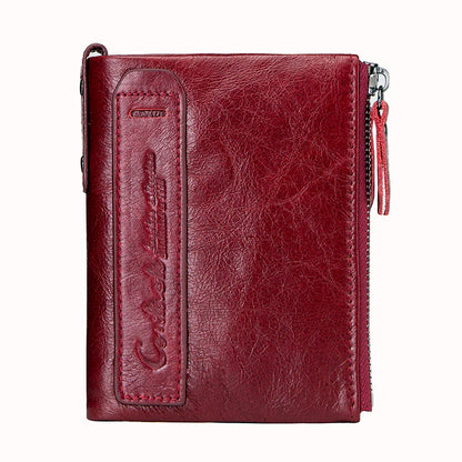 Damen Echtleder Geldbörse Bifold Vintage Portemonnaie Kartenhalter Münzbörse Geldclip