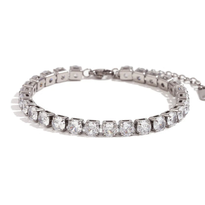 Damen-Tennisarmband mit Kristall-Strass aus Edelstahl