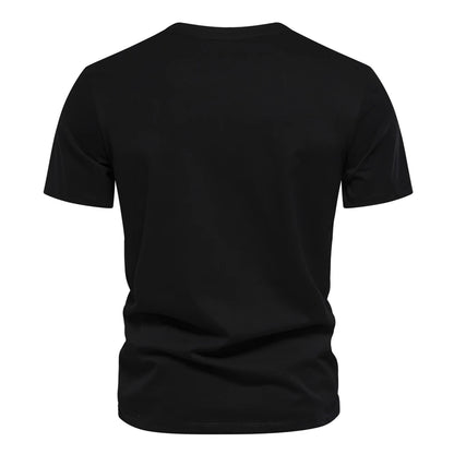 Herren T-Shirt aus Baumwollmischung mit hochwertiger Stickerei und Kurzarm