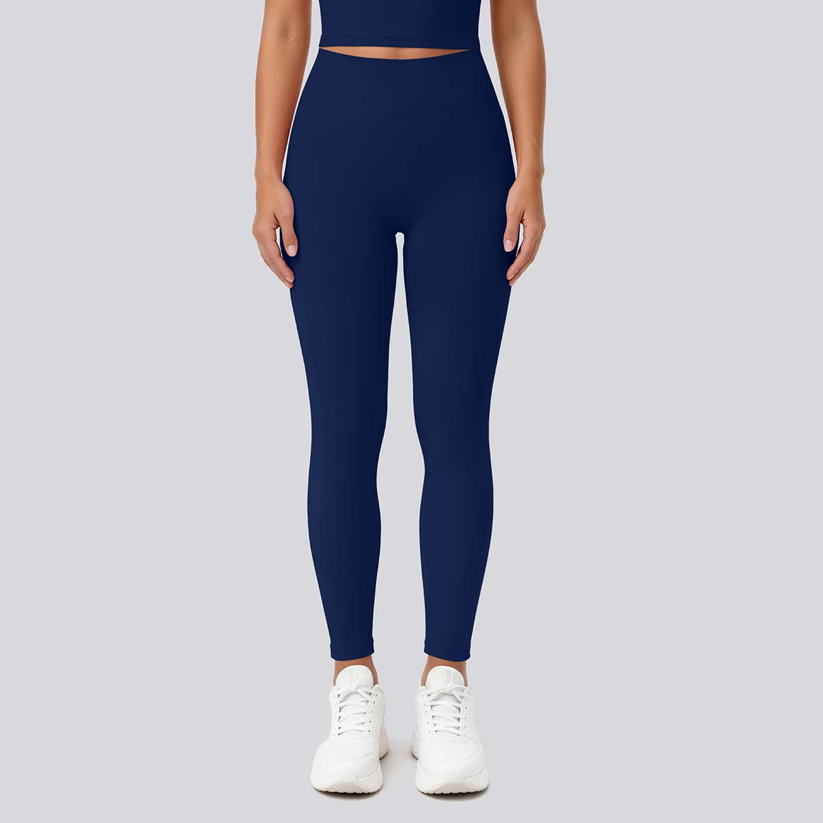 Hamidou Yogahose für Damen: dunkelblaue High-Waist-Leggings, eng anliegend