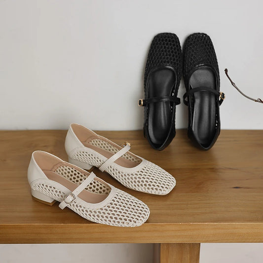 AIYUQI 2025, Damensandalen, Sommer-Mesh, atmungsaktiv, Damenschuhe, große geschlossene Zehensandalen für Damen