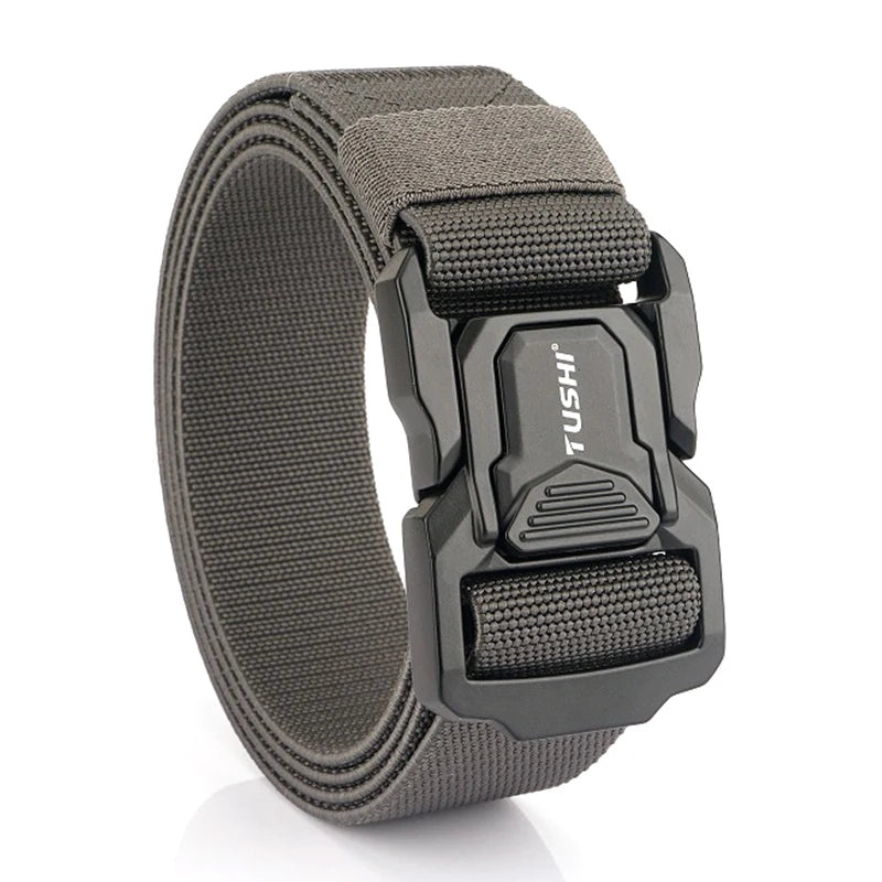 Herren-Elastischer Outdoor-Gürtel aus Aluminiumlegierung mit Schnellverschluss für Trekking