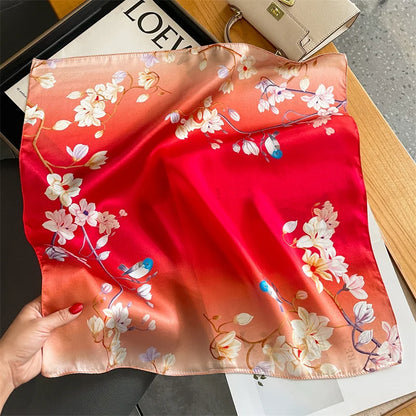 Damen Seidenschal klein Krawatte Haarband Bandana Foulard Kopftuch bedruckt D