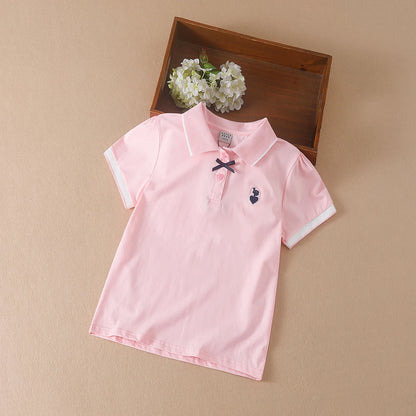 Mädchen T-Shirts neue Sommer Kurzarm Baumwolle Top Freizeit hemd Kinder kleidung hochwertige T-Shirt für 5-12 Jahre