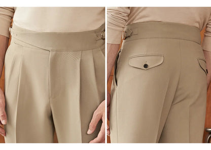 Herren anzüge Hose hohe Taille Freizeit neunte Hose Armee grün braun Khaki Italien Casual Style Hose plus Größe 40 Frühling Herbst