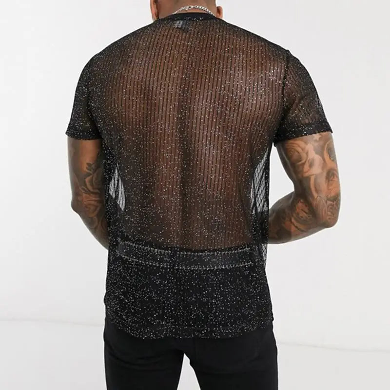 Lässiges Herren-T-Shirt mit V-Ausschnitt aus atmungsaktivem Material – schnelltrocknend und locker geschnitten