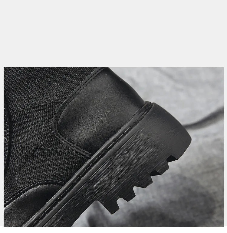 AIYUQI Women Winter Boots Shoes Genuine Leather Flat Fur Ankle Boots Women Platform Fashion Women's Socks Boots