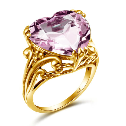 Damen-Ring aus 925-Silber mit Herzform und Mystic-Topas Regenbogenfarben für Alltag und festliche Anlässe