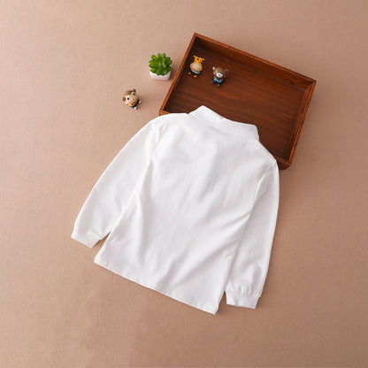 Jungen hemd Frühling Herbst Kinder Baumwoll kleidung lässig Kinder Turn-Down-Kragen Langarm Polo-Kleidung für Jungen