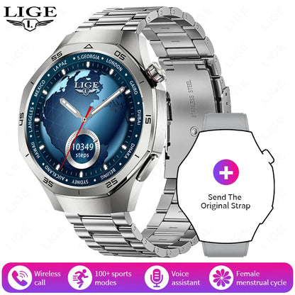 LIGE Smartwatch Outdoor Sport Männer 360*360 HD Display Gesundheit Überwachung Wasserdichte Herzfrequenz BT Anruf Smart Uhr Für Android IOS