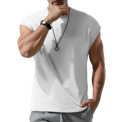 Eng anliegendes Herren-Unterhemd aus Baumwolle – schweißabsorbierend und ideal für Fitness und Sport im Sommer.