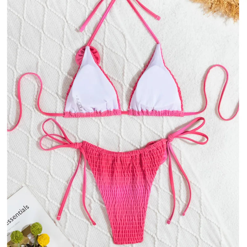 Sexy Bikini-Set mit Push-up-Effekt und brasilianischem Schnitt – ideal für Strand und Pool