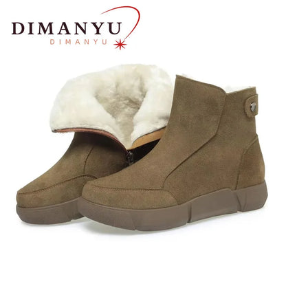 AIYUQI Snow Boot Women 2025 Winter New Suede Genuine Leather Women Short Boots Natural Wool Warm Non-slip Women's Ankle Boots