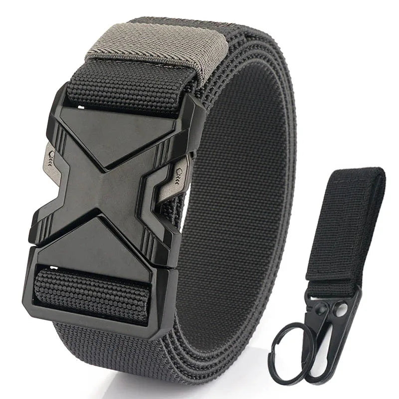 Herren-Taktischer Gürtel aus Nylon mit Elastischem Band und Schnellverschluss 3,8 cm Breite
