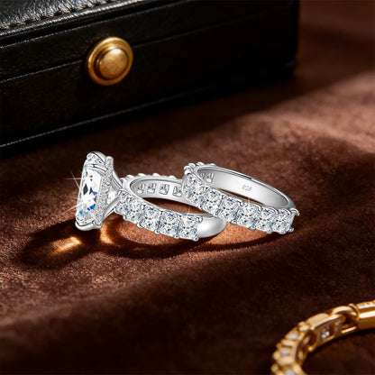 Damen-Verlobungsring Aus 925er Sterlingsilber Mit Radiant-Cut Moissanite 5 Karat Farbe D VVS GRA Zertifiziert