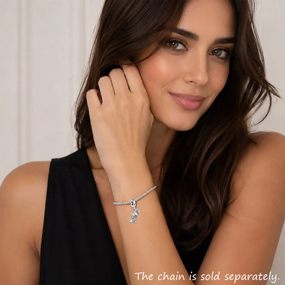 Damen-Charm-Anhänger Magic Cat mit Krone aus Sterlingsilber