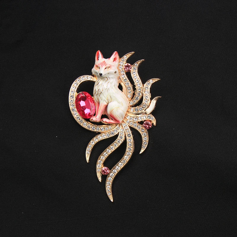 Brosche Katze Maske Emaille Kristall Barock Palast Tropföl Vintage Damen