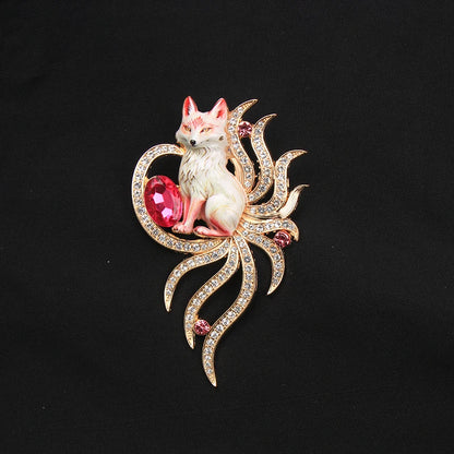 Brosche Katze Maske Emaille Kristall Barock Palast Tropföl Vintage Damen