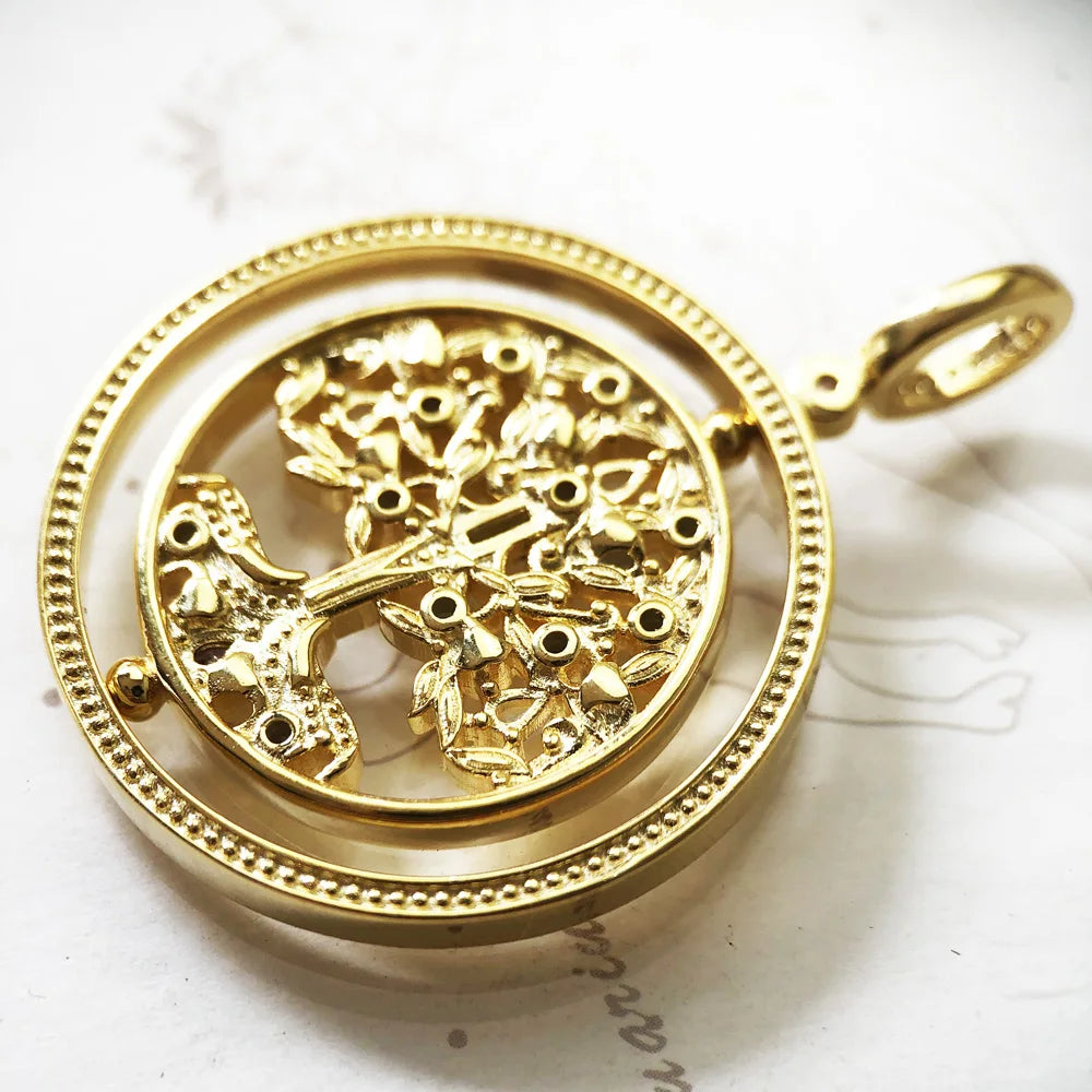 Damen-Charm-Anhänger Amulett magisch Natur Elemente aus Sterlingsilber