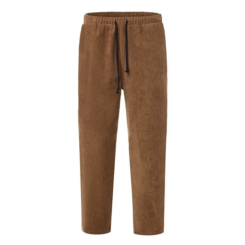 Leichte Herren-Eis-Seidenhose mit elastischem Bund – lockere, gerade Freizeithose für Sport und Alltag