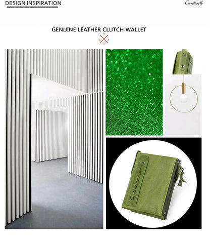 Damen Echtleder Geldbörse Bifold Vintage Portemonnaie Kartenhalter Münzbörse Geldclip