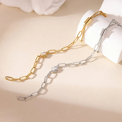 Damen-Kettenarmband mit Zirkonia in Birnenform