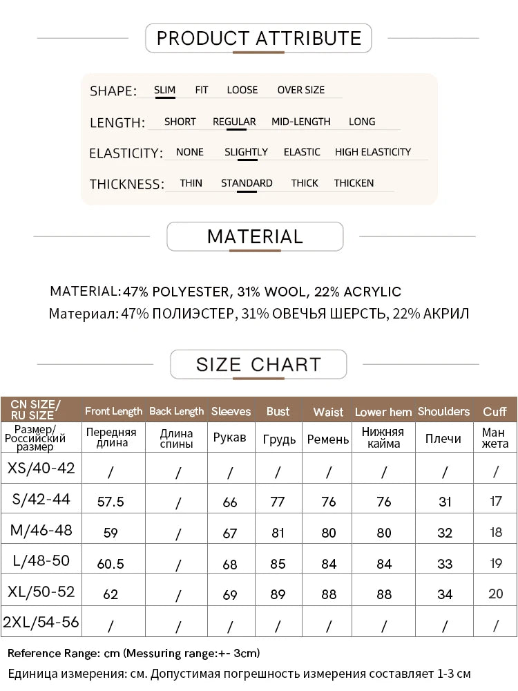 Produktattribute und Material: 47% Polyester, 31% Wolle, 22% Acryl