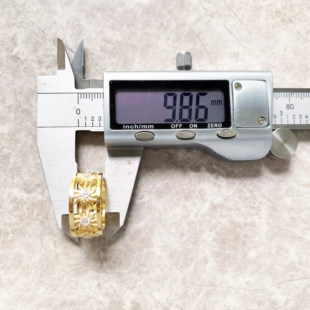 Damen-Ring Bandring goldene Sonne II aus Sterlingsilber