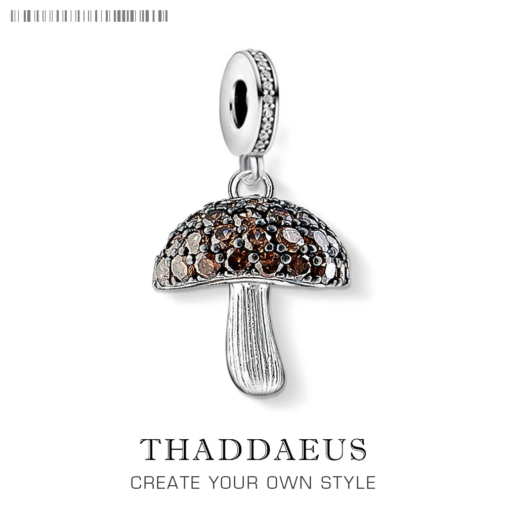 Damen-Charm-Anhaenger Pilz mit CZ-Pave aus Sterlingsilber