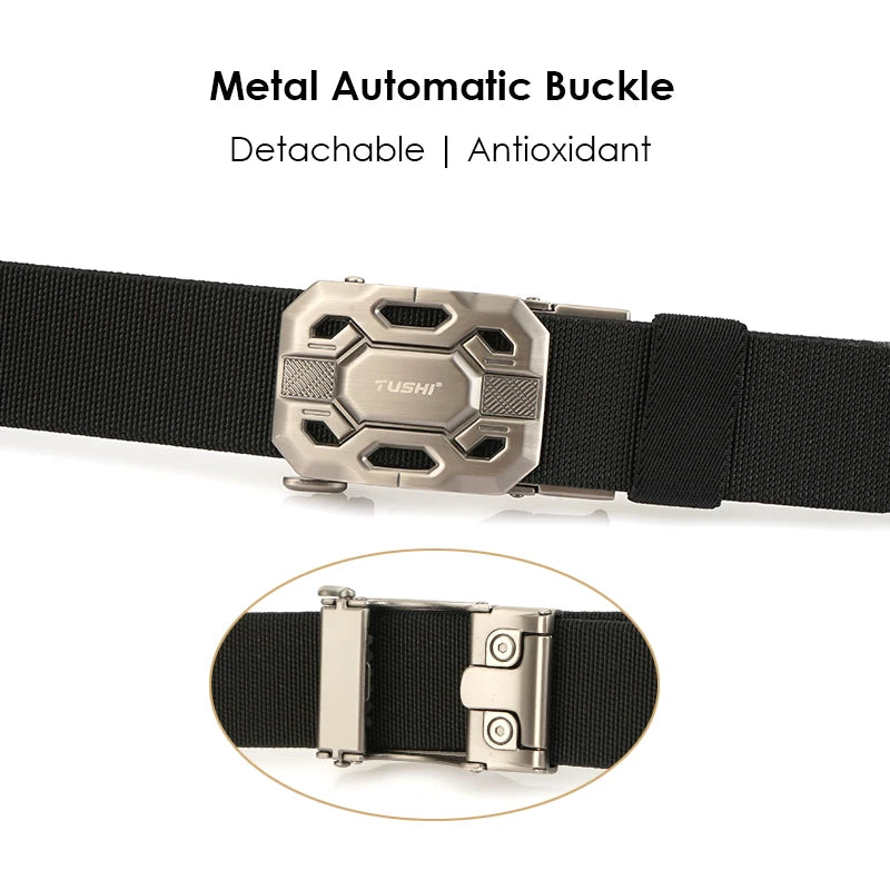 Herren-Gürtel Elastisch aus Nylon mit Metall-Schnalle für Alltag und Outdoor-Einsatz