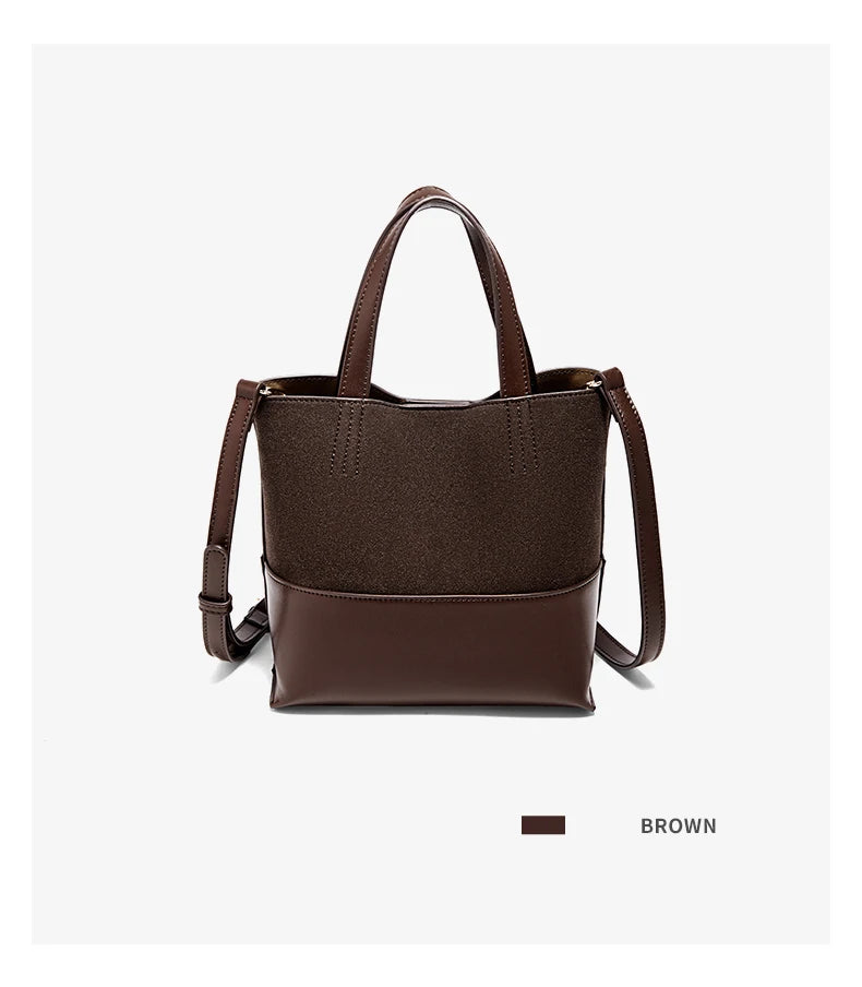 Damen Handtasche aus PU-Leder im Retro-Stil mit großer Kapazität