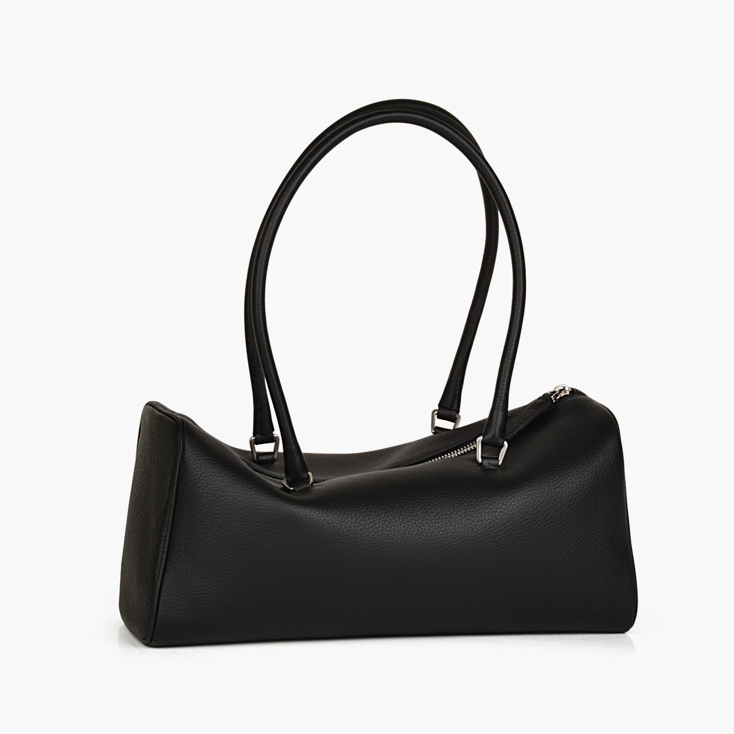 Unifarbenes Vollnarbiges Rindsleder | Schultertasche Boston-Form