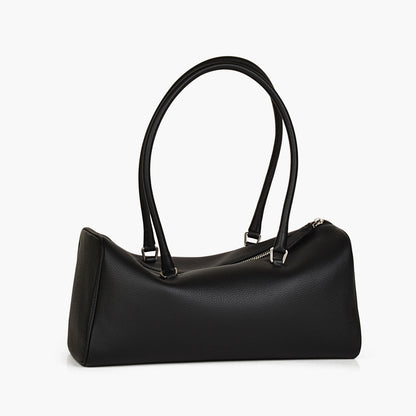 Unifarbenes Vollnarbiges Rindsleder | Schultertasche Boston-Form