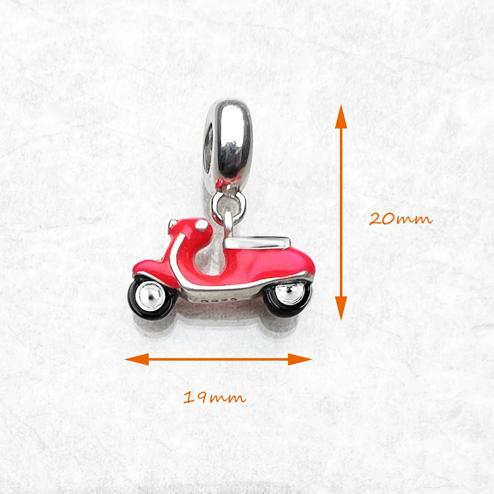 Damen-Charm-Anhänger Motorroller Mini Retro aus Sterlingsilber