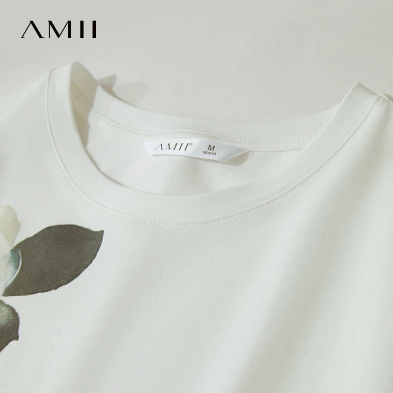 Damen T-Shirt im lässigen Stil mit floralem Print und Rundhalsausschnitt