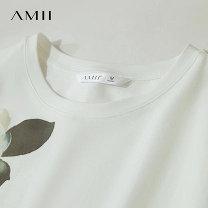 Damen T-Shirt im lässigen Stil mit floralem Print und Rundhalsausschnitt