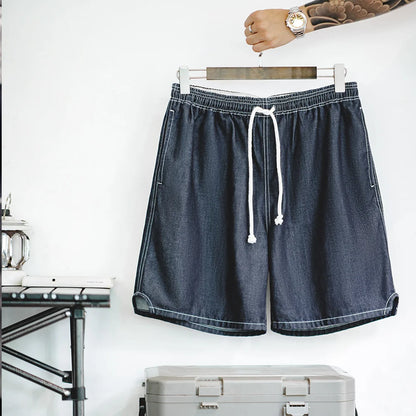 Herren Denim-Shorts im Vintage-Stil mit elastischer Taille für den Sommer