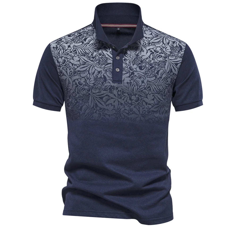 Herren Poloshirt Mit Farbverlauf Und Dehnbarer Baumwoll Mix