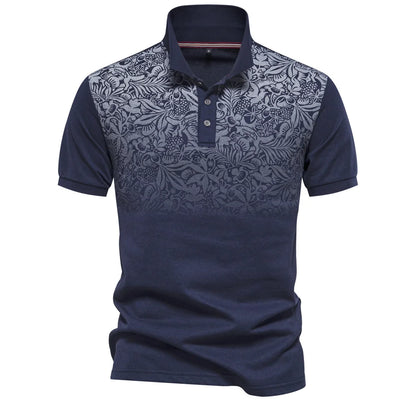 Herren Poloshirt Mit Farbverlauf Und Dehnbarer Baumwoll Mix
